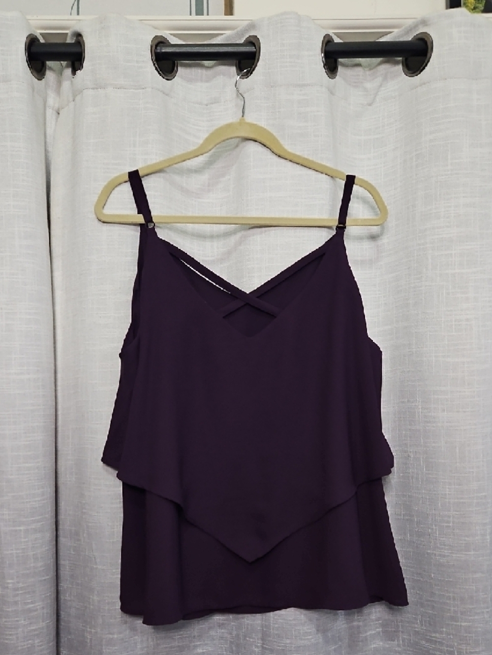 torrid Purple Layered V-Neck Tank Top - Picture 2 of 7